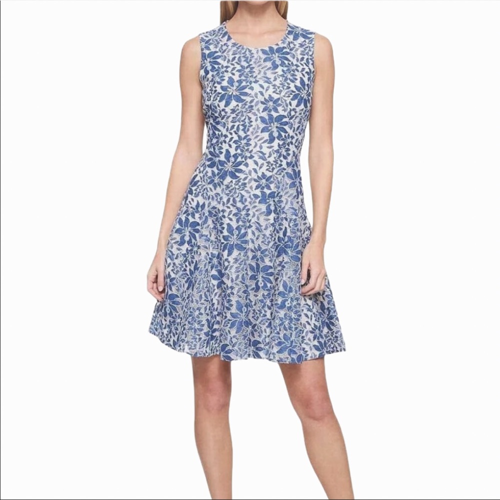 Tommy Hilfiger Denim Lace Fit and Flare Dress 6